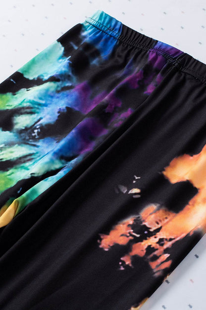 Multicolor Tie Dye Hollow Out Fitness Activewear Leggings - IntuitiveEncBoutique